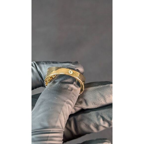 Danbury Mint Five Carat Kiss Ring Size 10 Gold 18k Plated 75 Diamonisse Gemstone - Picture 8 of 11